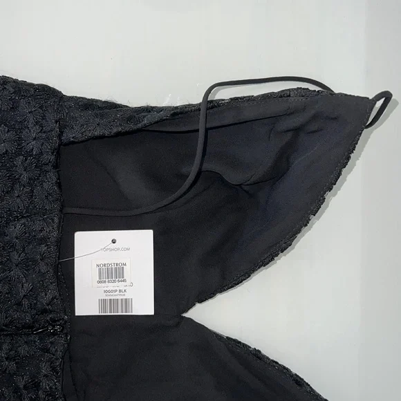 NWT Topshop Black Lace Asymmetrical Dress With Plunge Neckline - Picture 13 of 14